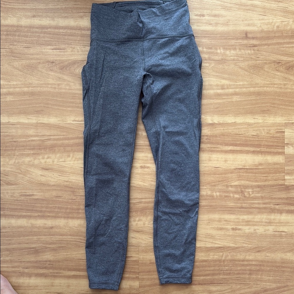 Lululemon Asia Fit Gray Leggings High Waist Stretch